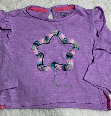 Polera manga larga Lila estrella
