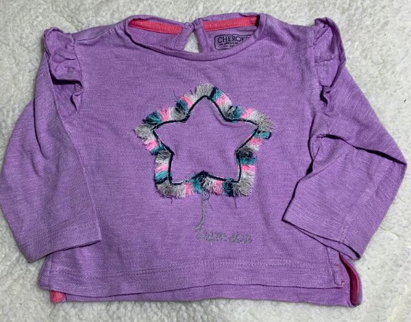 Polera manga larga Lila estrella