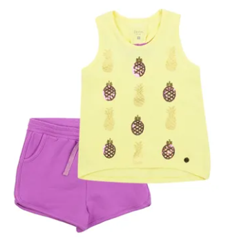 Conjunto Caribbean Kids Niña Amarillo - Talla 4 Años
