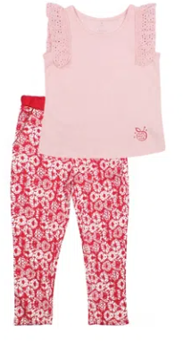 Conjunto Natural Denim Kids Niña Coral - Talla 4 Años