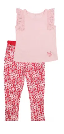 Conjunto Natural Denim Kids Niña Coral - Talla 4 Años