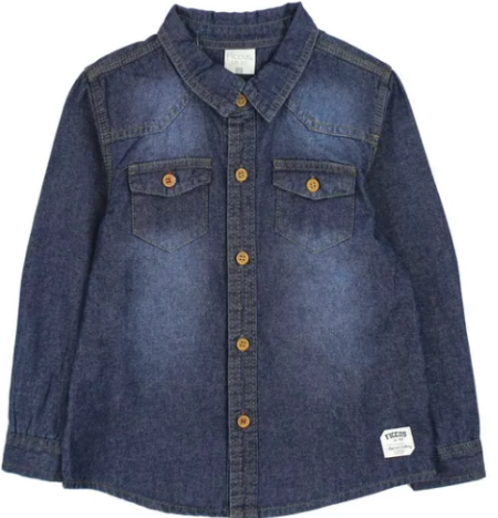 CAMISA JEANS CHAMPIONS KIDS NIÑO AZUL 4 AÑOS