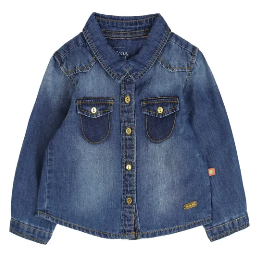 BLUSA DENIM PREPPY BEBÉ NIÑA AZUL - Talla 6 / 12 M
