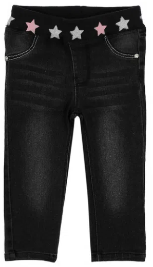 Jeggins Jogg Denim Sparkly Bebé Niña Negro - Talla 3 / 6 Meses