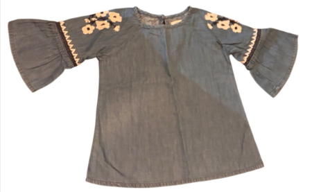 Blusa Jeans Bordada - Talla 18 meses